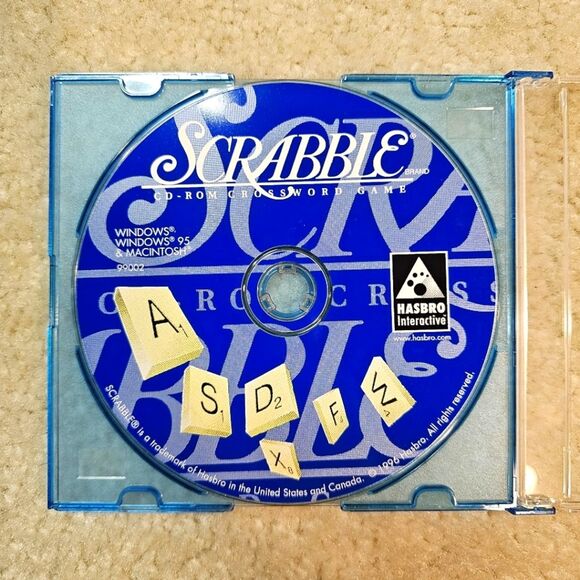 90s VTG PC Computer Gaming - Scrabble CD Rom Hasbro for Windows 95 & Macintosh - Picture 1 of 5